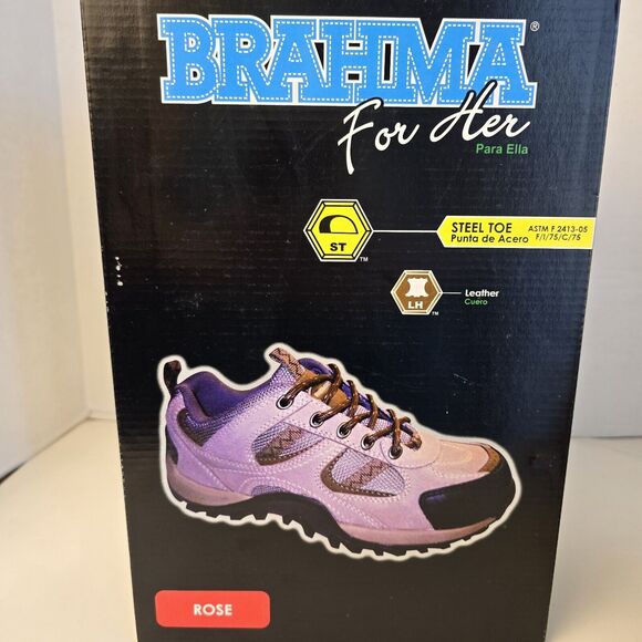 BRAHMA For Her Steel Toe Leather Safety Work or Hiking Shoes Khaki Women Size 12 - Picture 2 of 10